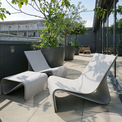 Contemporary garden chair - SPONECK - IOTA - fiber cement / for .