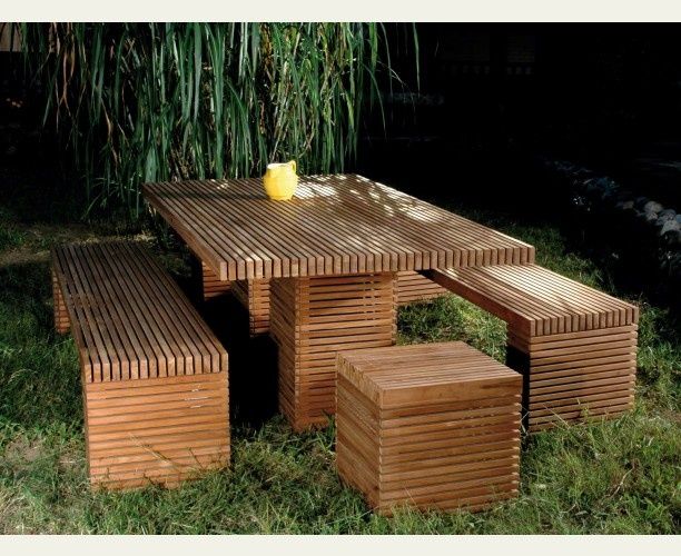 Corolla Large Garden Table | Contemporary garden furniture, Teak .