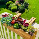 Acacia Wood Railing Planter Box, Deck Railing Planter, Balcony .