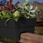 Amazon.com: Bloem Finley Deck Rail Rectangle Planter: 24" - Black .