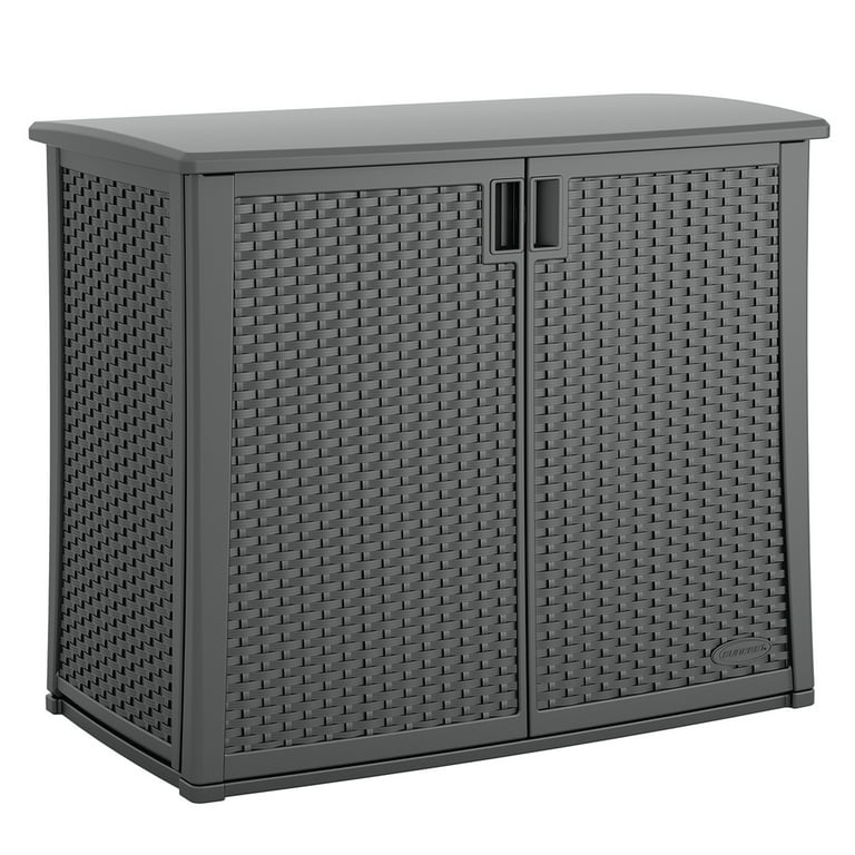 Suncast Outdoor Cabinet Deck Storage Box w/ Adjustable Shelf, Cool .