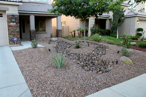 Desert landscape design Arizona front yard remod