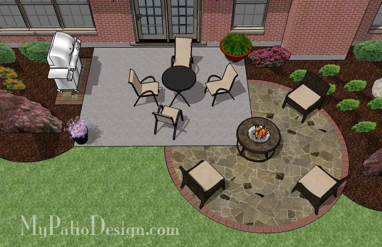 DIY Circle Patio Addition Design with Grill Pad | Download .