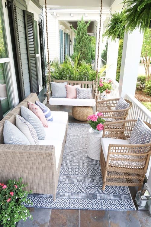 Reveal: Front Porch Summer Ready! | Small patio furniture, Porch .