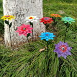 Metal Flowers Garden Stake Decorative Flower Yard Stake, Sunflower .