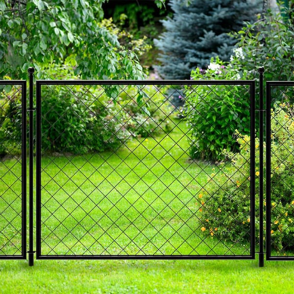 Vigoro 37.3 in. H x 51 in. W Metal Diamond Mesh Garden Fence Panel .