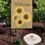 Welcome Sunflower Garden Flag & Stone at From You Flowe