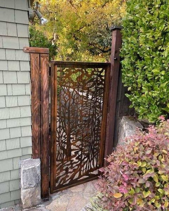 Outdoor Enterance Gate Metal Custom Art Handmade Rustic Garden .