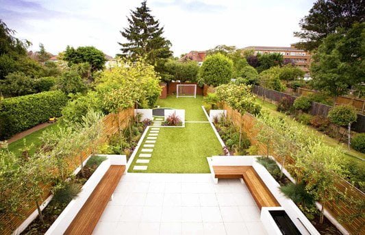 Creative ideas for a long narrow garden design - GardenLife Log Cabi