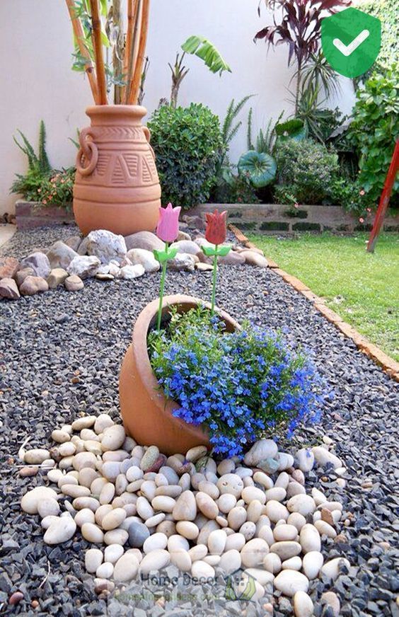 30 Wonderful DIY ideas with stone flower beds | My desired home .