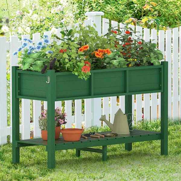 LUE BONA 48 in. x 18 in. x 30 in. Green Raised Planter Boxes .