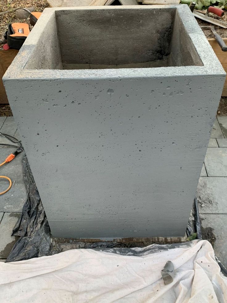 DIY Large Concrete Planters for Your Gard