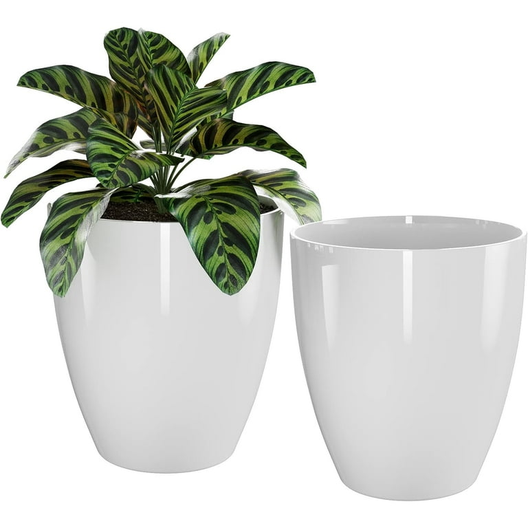 QCQHDU Plant Pots Set of 2 Pack,10 Inch Plant Pot for Indoor and .