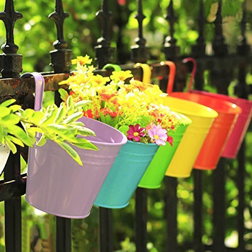 Amazon.com: KINGLAKE Flower Pots,10 Pcs Metal Iron Hanging Flower .