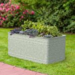 Panacea Vintage Galvanized Metal Rectangle Raised Garden Trough .