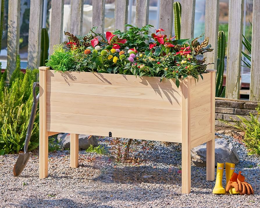 Amazon.com: AMERLIFE 18 Inch Deep Wooden Raised Garden Planter .