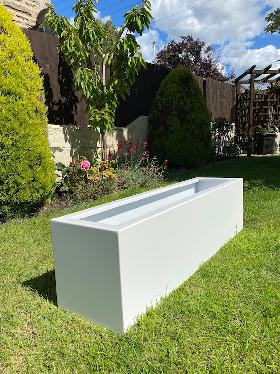 White Extra Large Aluminium Metal Garden Planter - Etsy Isra