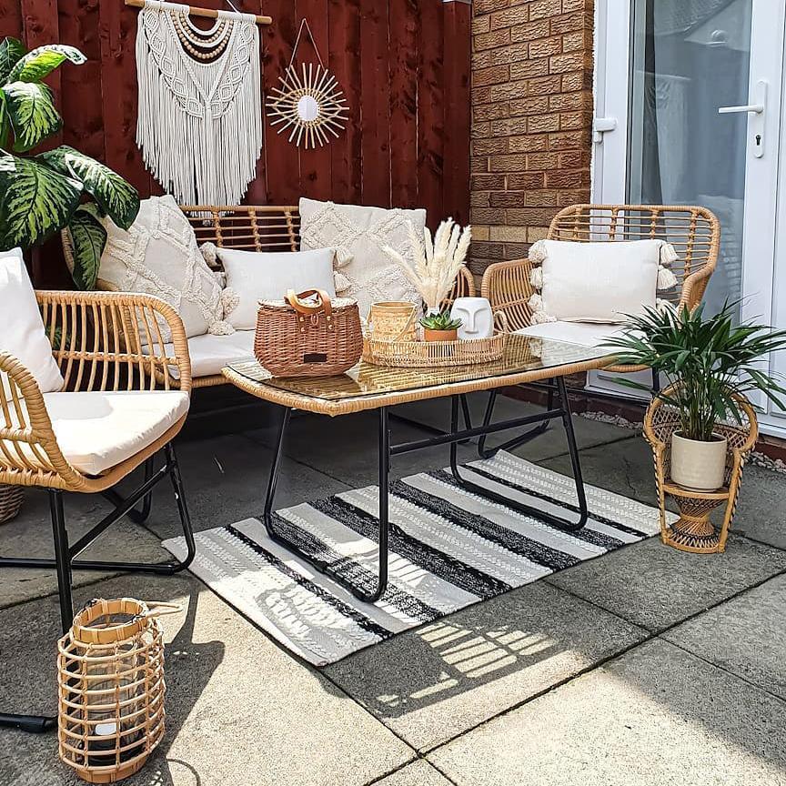 Wick Rattan Garden Sofa Set - Natural – Laura James Irela