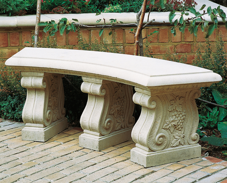 Curved 60 inch Stone Garden Bench Seat | Haddonstone U