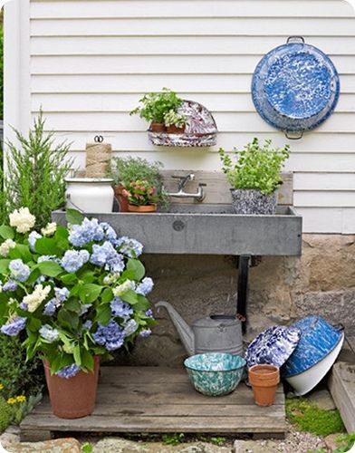 Potting Area | Garden sink, Garden inspiration, Outdoor sin