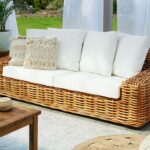 3 Seater Rattan Garden Sofa Natural FORLI - Beliani.