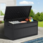 Dextrus 230 Gallon Resin Deck Box,Large Outdoor Storage box with .