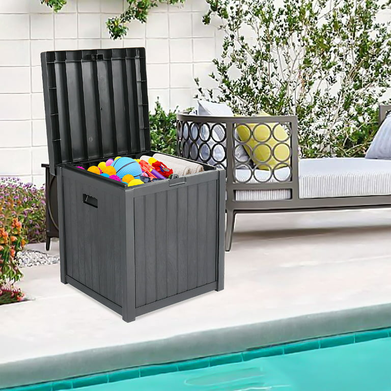 Seizeen Small Deck Box, 51 Gallon Outdoor Storage Box for Patio .