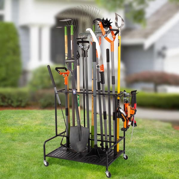 Sttoraboks 3-Tier Garden Tool Organizer with Wheels and Hooks for .