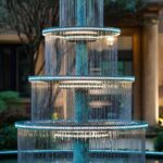 Large Outdoor Fountain with LED Lighting | Water fountain design .