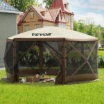 VEVOR Camping Gazebo Tent 10 ft. x 10 ft. 6 Sided Pop-Up Canopy .