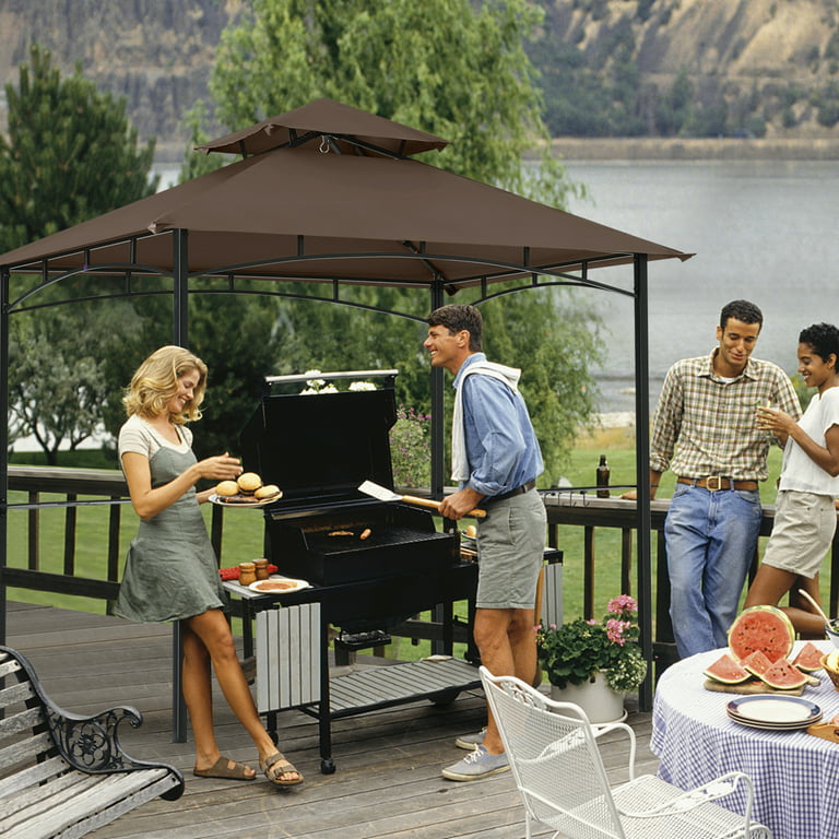 MASTERCANOPY 8' x 5' Grill Gazebo Tent Outdoor BBQ 2-Tiered Patio .