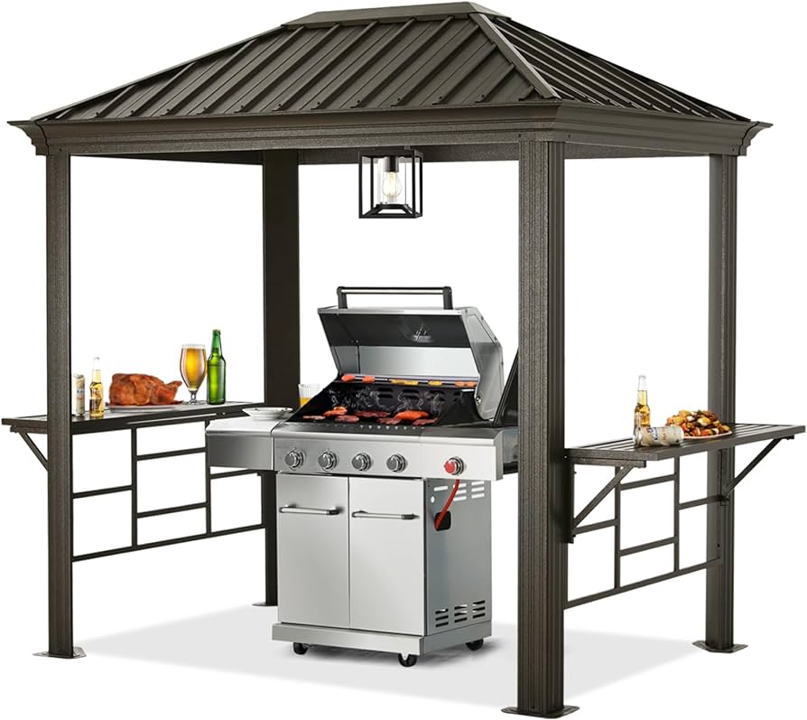 Amazon.com : ABCCANOPY Grill Hardtop Gazebo 6x8 - Outdoor Metal .