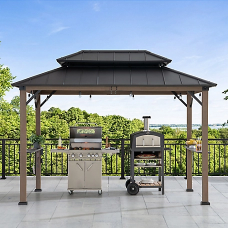 Sunjoy 8 x 12ft. Churchill Cedar Framed Grill Gazebo at Tractor .