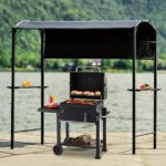 7 ft. x 4.5 ft. Gray Grill Gazebo Patio Outdoor BBQ Grill Gazebo .