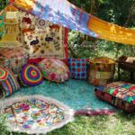 Hippie Decor SET Floor Seating Area Boho Canopy With Decorative .