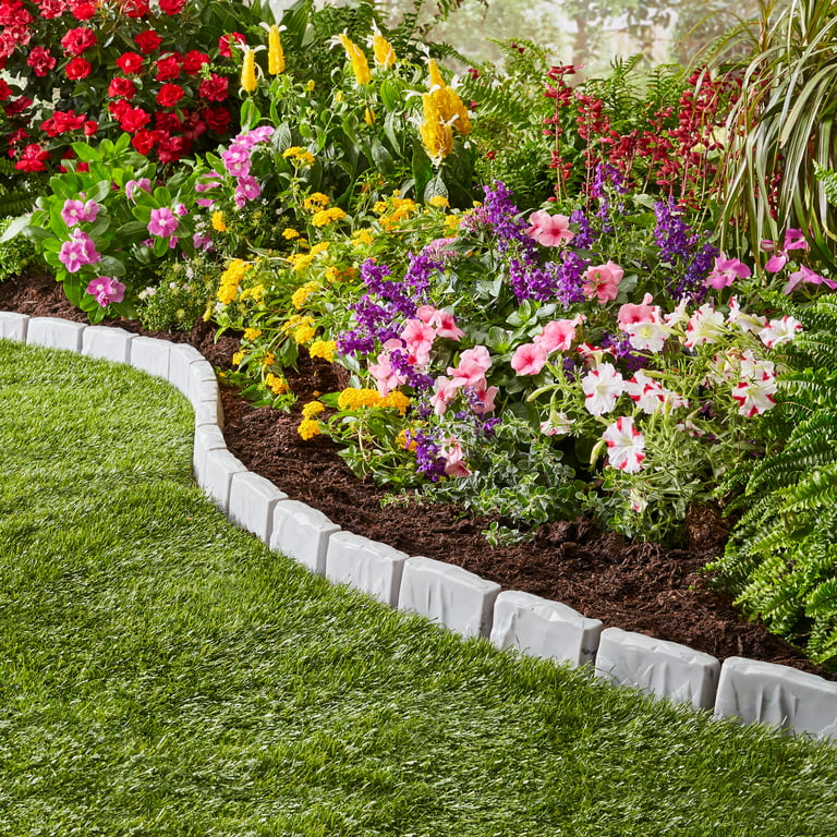 Expert Gardener Faux Stone No-Dig Landscape Edging, 10-ft .