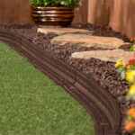 GroundSmart Brickface Landscape Edging, 4' Brown Rubber Garden .