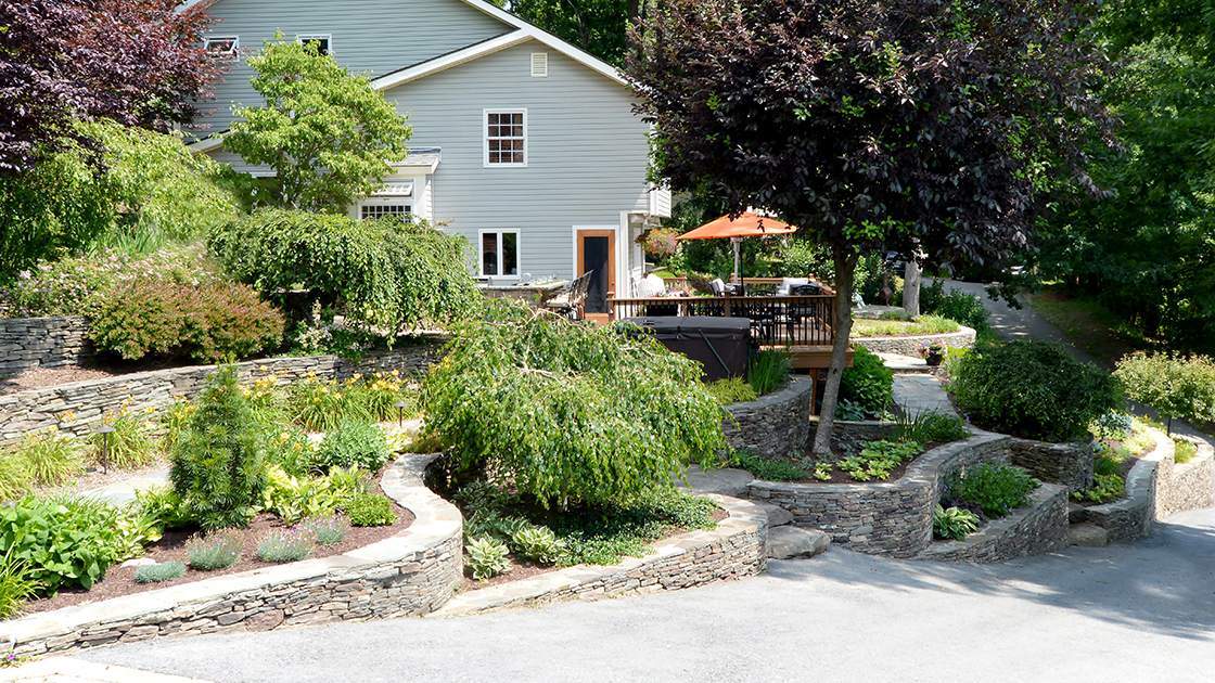 6 Landscaping Ideas for Sloping Yards-Landworx of NY - Landscape .