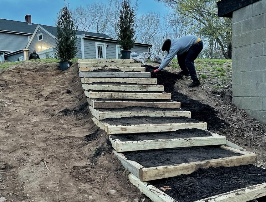 DIY Landscape Steps on a Slope PT1 - Made by Car