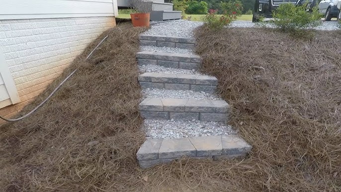 Stone Steps on a slope ~ DIY Stonescape ~ Landscaping with Rocks .