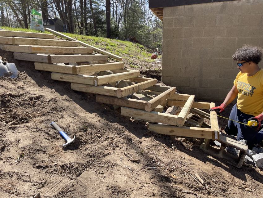 DIY Landscape Steps on a Slope PT1 - Made by Car