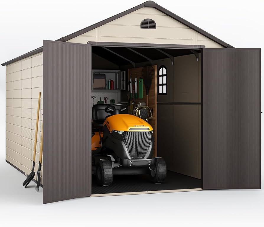 Amazon.com : Oakville Furniture Storage Shed 8x15 ft, Resin Garden .