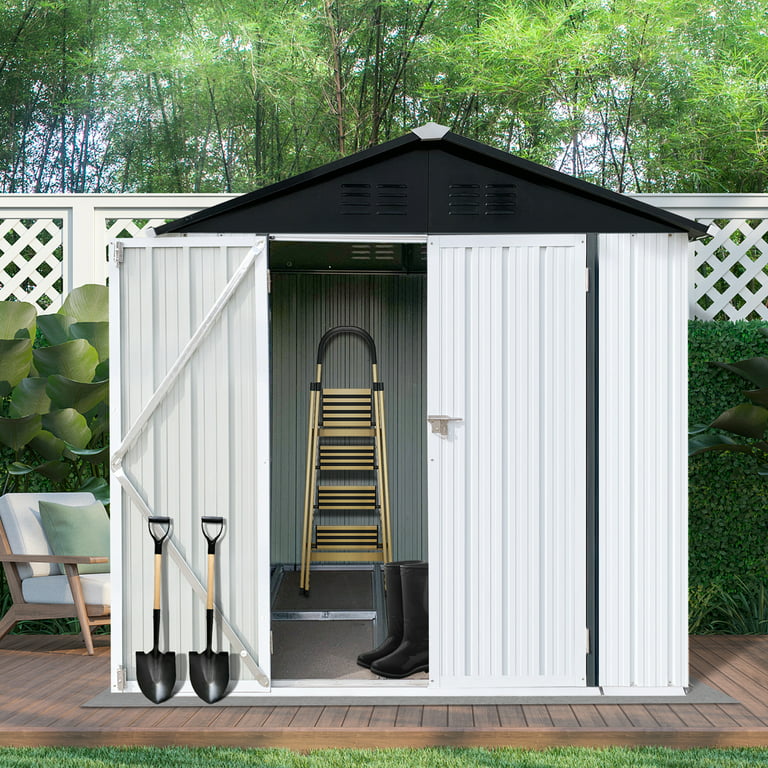 Seizeen Sheds and Outdoor Storage, 6 x 4FT Large Metal Storage .