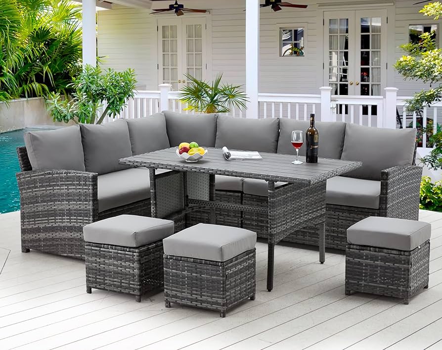 Amazon.com: AECOJOY Patio Furniture Set, 7 Pieces Outdoor Patio .