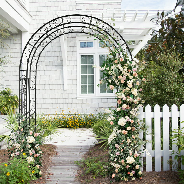 EasingRoom 7Ft Metal Garden Arch Garden Arbor for Climbing Plant .