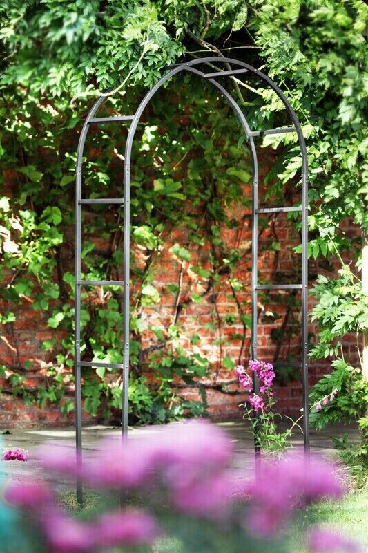 Tom Chambers Classic Metal Garden Arch - Traditional Black Sturdy .