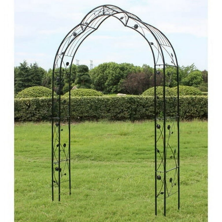 59"W * 98"H Garden Arches Arbors Curved Metal Durable Iron Plants .