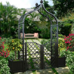 Brighton Garden Arch with two Versailles Planters and Double Gate