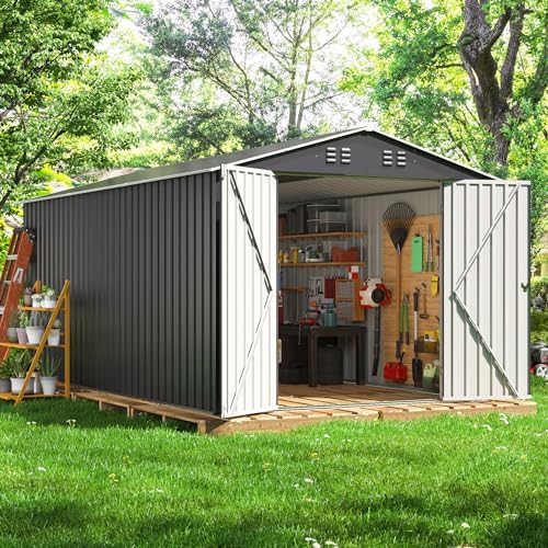 Amazon.com : AirWire 8x12 FT Metal Storage Shed, Large Outdoor .