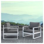 Baltic 2pc Metal Patio Chair Set - White - Real Flame : Targ